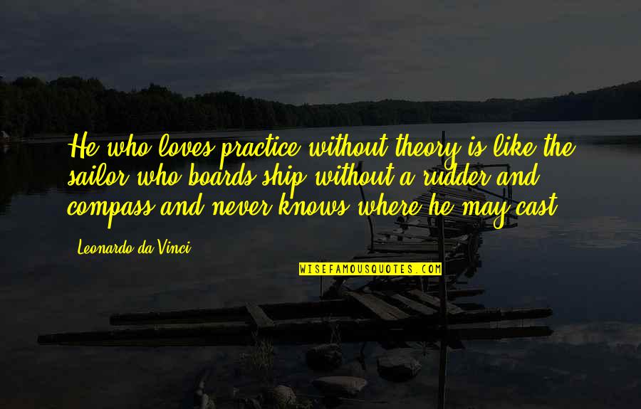 Great Mythology Quotes By Leonardo Da Vinci: He who loves practice without theory is like