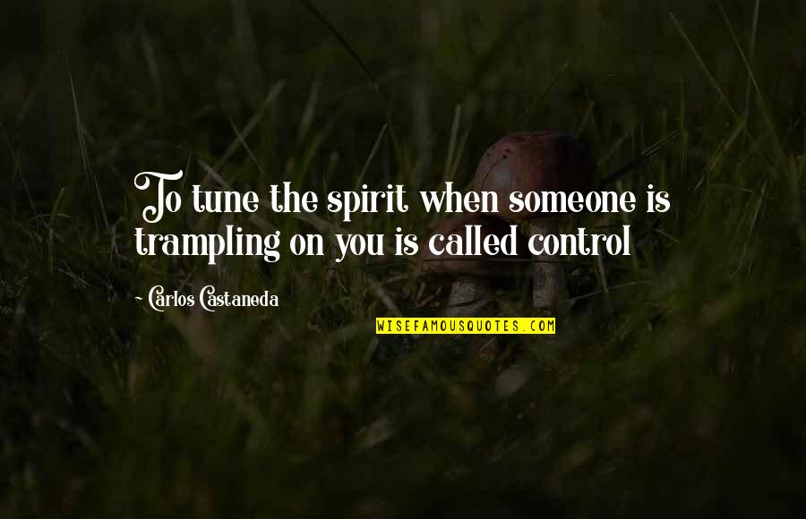 Great One-liner Movie Quotes By Carlos Castaneda: To tune the spirit when someone is trampling