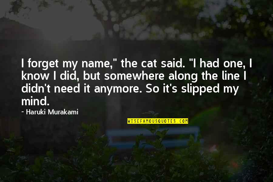 Great Outdoor Quotes By Haruki Murakami: I forget my name," the cat said. "I