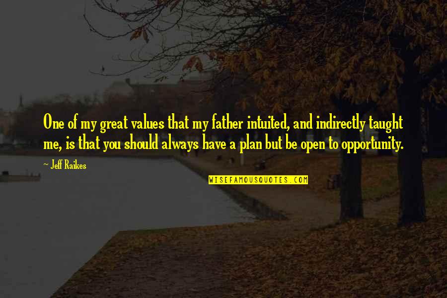 Great Plan Quotes By Jeff Raikes: One of my great values that my father