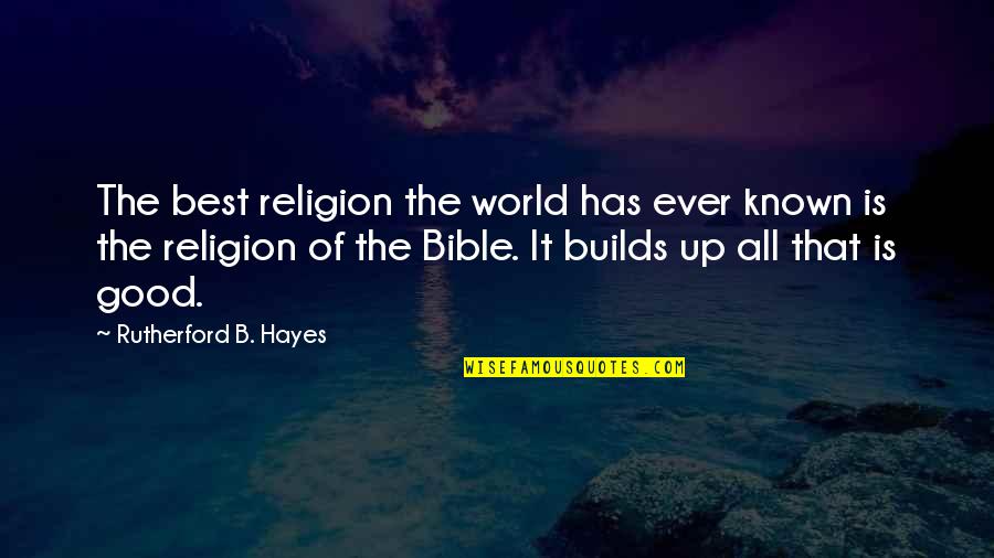 Great Pre Game Quotes By Rutherford B. Hayes: The best religion the world has ever known Great Pre Game Quotes By Rutherford B. Hayes: The best religion the world has ever known