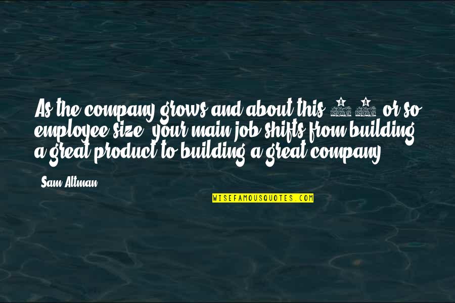 Great Product Quotes By Sam Altman: As the company grows and about this 25