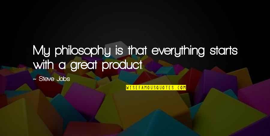 Great Product Quotes By Steve Jobs: My philosophy is that everything starts with a