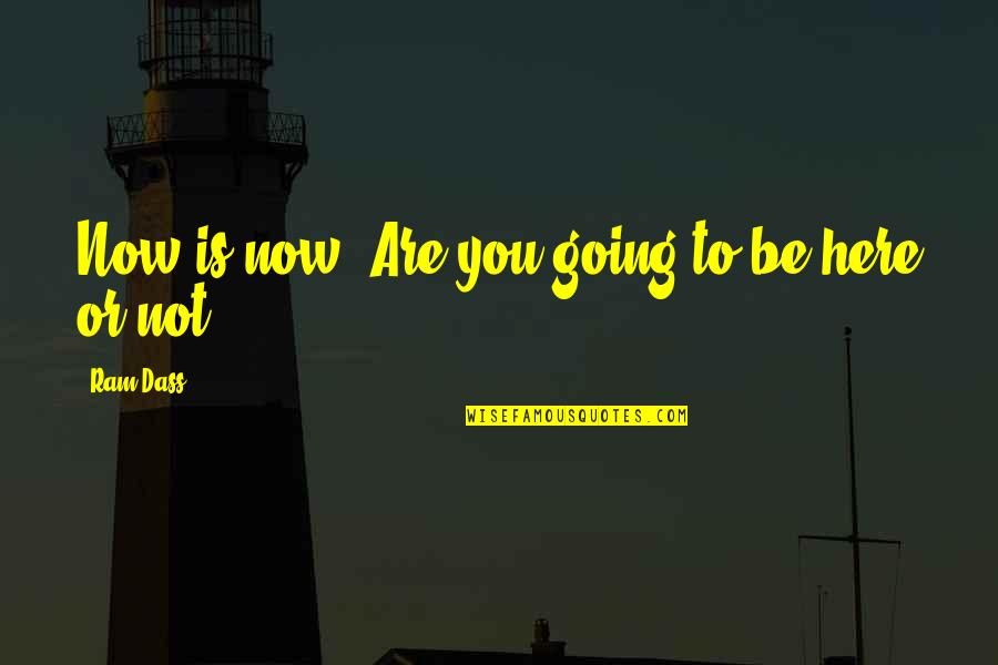 Great Pto Quotes By Ram Dass: Now is now. Are you going to be
