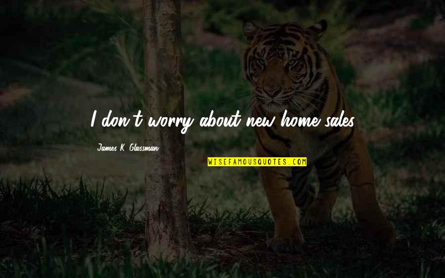 Great Sales Quotes By James K. Glassman: I don't worry about new home sales