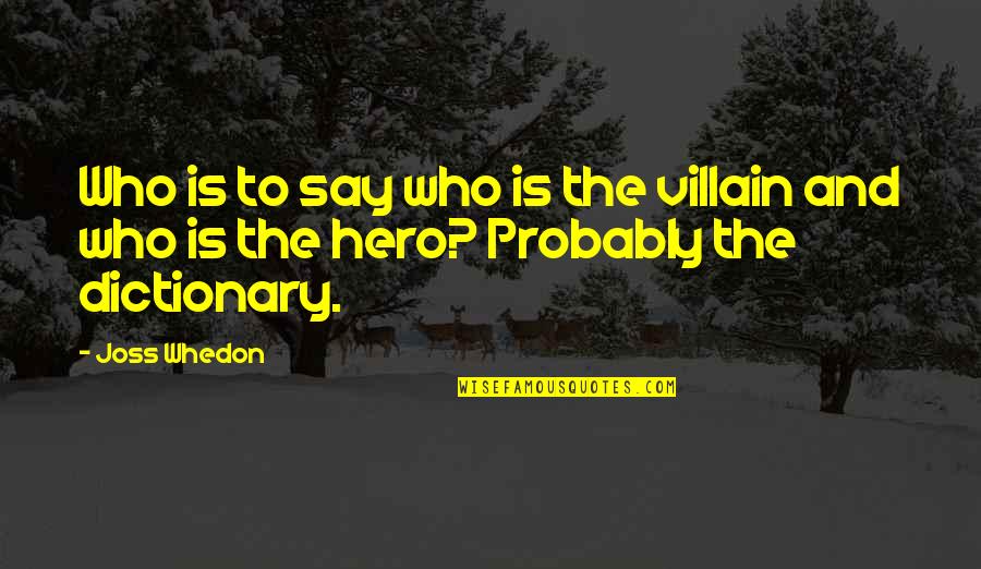 Great Seahawk Quotes By Joss Whedon: Who is to say who is the villain