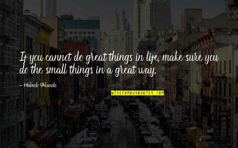 Great Small Quotes By Habeeb Akande: If you cannot do great things in life, Great Small Quotes By Habeeb Akande: If you cannot do great things in life,