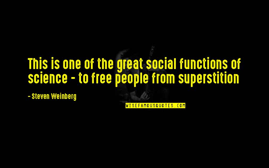 Great Social Science Quotes By Steven Weinberg: This is one of the great social functions