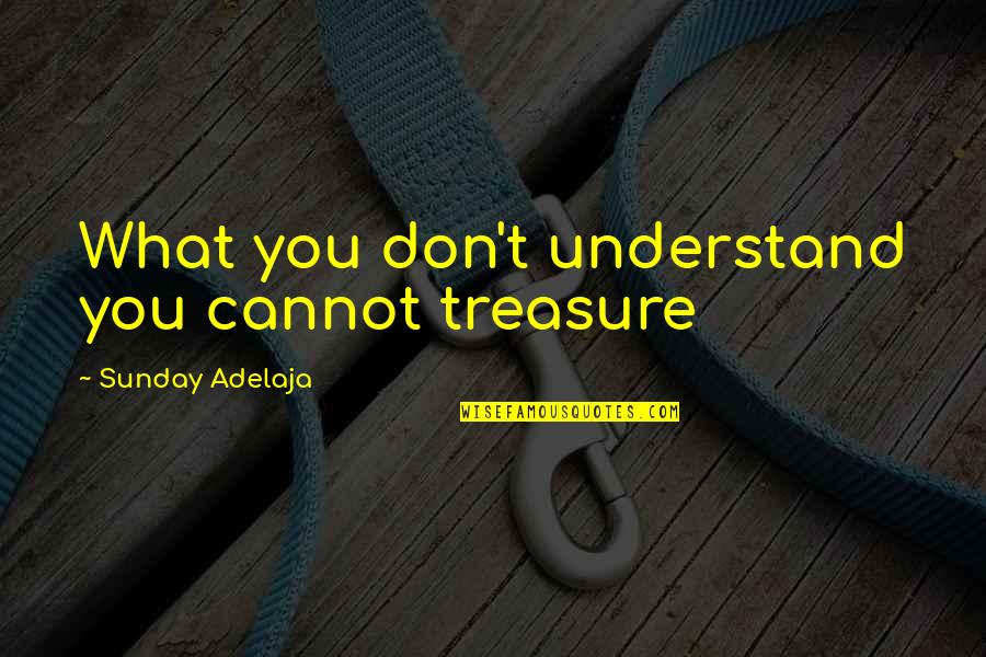 Great Stand Up Comedy Quotes By Sunday Adelaja: What you don't understand you cannot treasure Great Stand Up Comedy Quotes By Sunday Adelaja: What you don't understand you cannot treasure