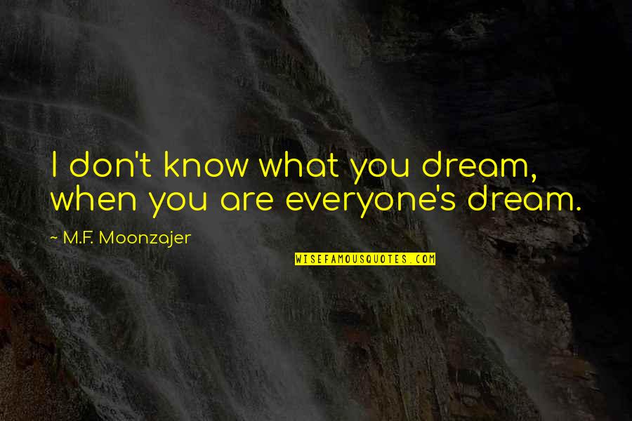 Great Sympathy Quotes By M.F. Moonzajer: I don't know what you dream, when you Great Sympathy Quotes By M.F. Moonzajer: I don't know what you dream, when you