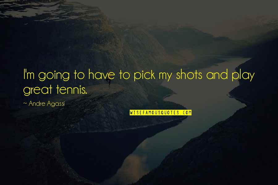 Great Tennis Quotes By Andre Agassi: I'm going to have to pick my shots