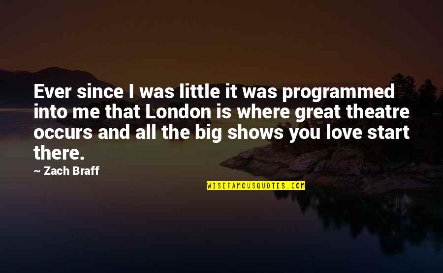 Great Theatre Quotes By Zach Braff: Ever since I was little it was programmed