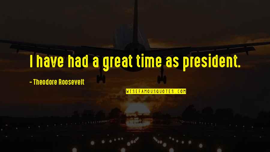 Great Times Quotes By Theodore Roosevelt: I have had a great time as president.