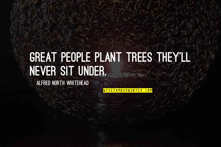 Great Trees Quotes By Alfred North Whitehead: Great people plant trees they'll never sit under.