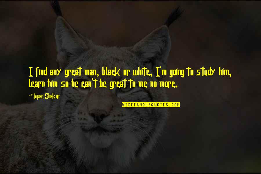 Great Tupac Quotes By Tupac Shakur: I find any great man, black or white,