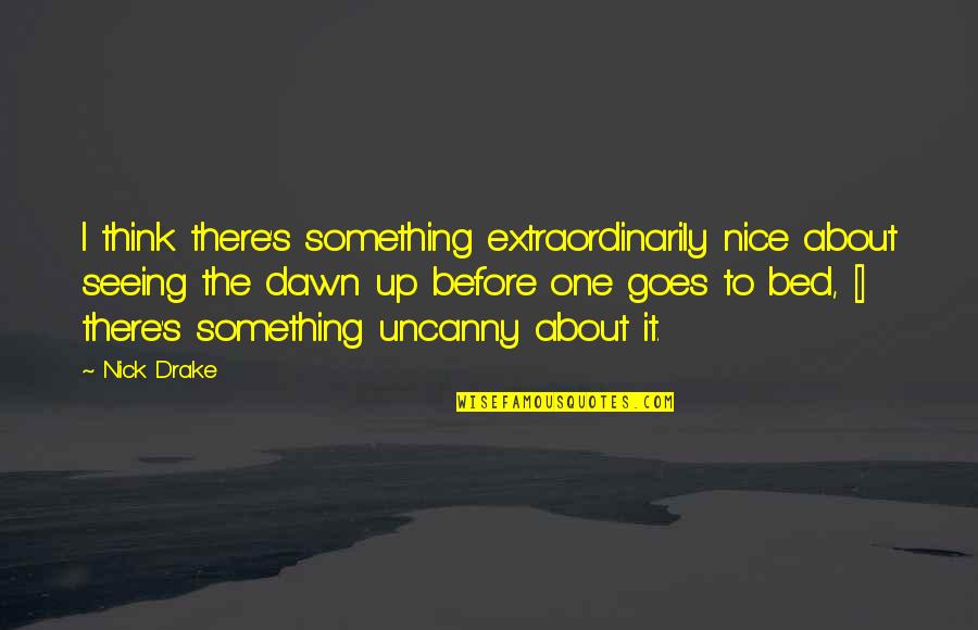 Great Two Words Quotes By Nick Drake: I think there's something extraordinarily nice about seeing