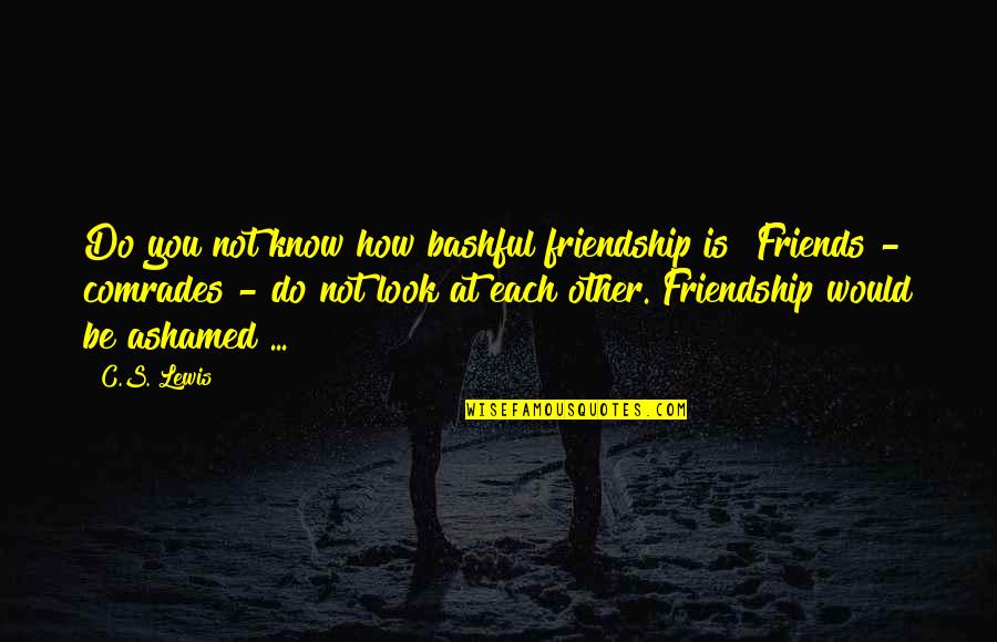 Great U2 Quotes By C.S. Lewis: Do you not know how bashful friendship is?
