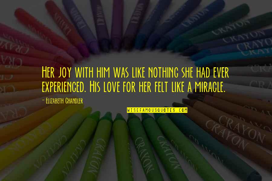 Great Unmarried Quotes By Elizabeth Chandler: Her joy with him was like nothing she