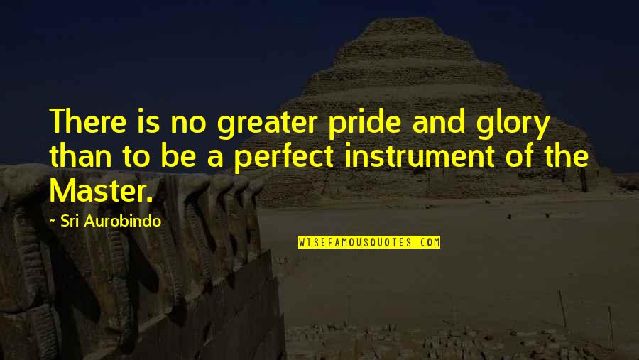 Greater Glory Quotes By Sri Aurobindo: There is no greater pride and glory than