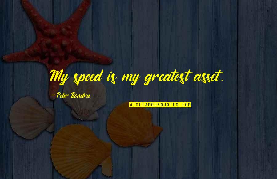 Greatest Asset Quotes By Peter Bondra: My speed is my greatest asset.