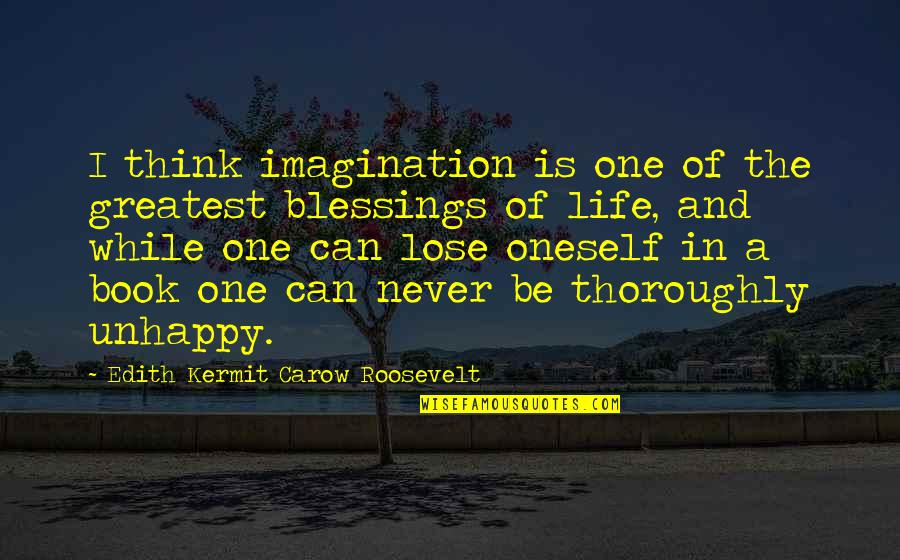 Greatest Blessings Quotes By Edith Kermit Carow Roosevelt: I think imagination is one of the greatest