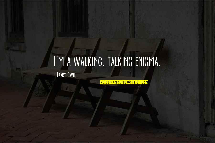 Greatest Comebacks Quotes By Larry David: I'm a walking, talking enigma.