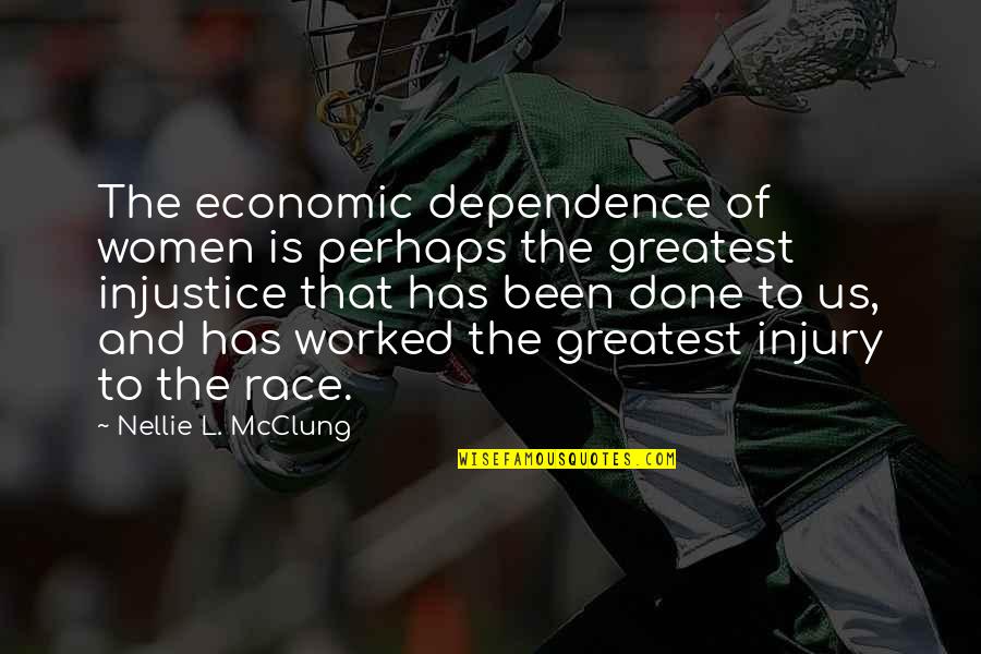 Greatest Economic Quotes By Nellie L. McClung: The economic dependence of women is perhaps the