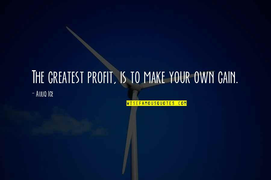 Greatest Hard Work Quotes By Auliq Ice: The greatest profit, is to make your own