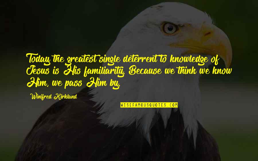 Greatest Jesus Quotes By Winifred Kirkland: Today the greatest single deterrent to knowledge of Greatest Jesus Quotes By Winifred Kirkland: Today the greatest single deterrent to knowledge of