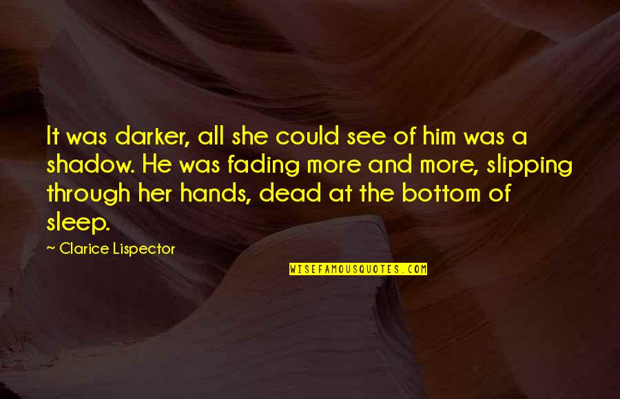 Greatest School Quotes By Clarice Lispector: It was darker, all she could see of Greatest School Quotes By Clarice Lispector: It was darker, all she could see of