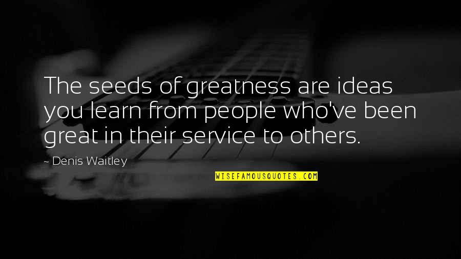 Greatness In You Quotes By Denis Waitley: The seeds of greatness are ideas you learn