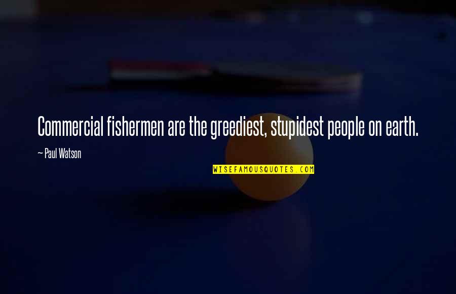 Greediest People Quotes By Paul Watson: Commercial fishermen are the greediest, stupidest people on