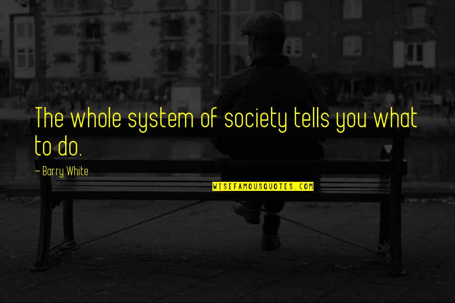 Greek Acropolis Quotes By Barry White: The whole system of society tells you what Greek Acropolis Quotes By Barry White: The whole system of society tells you what