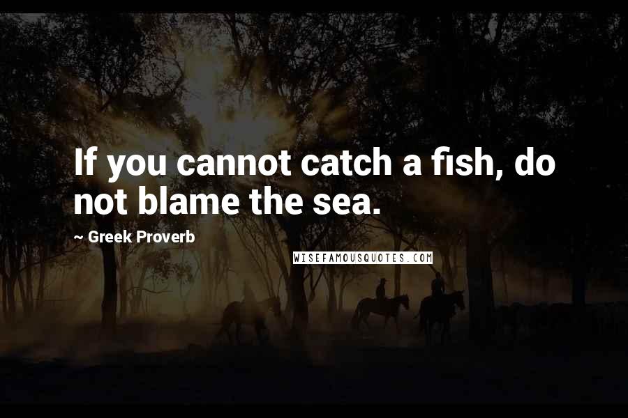 Greek Proverb quotes: If you cannot catch a fish, do not blame the sea.