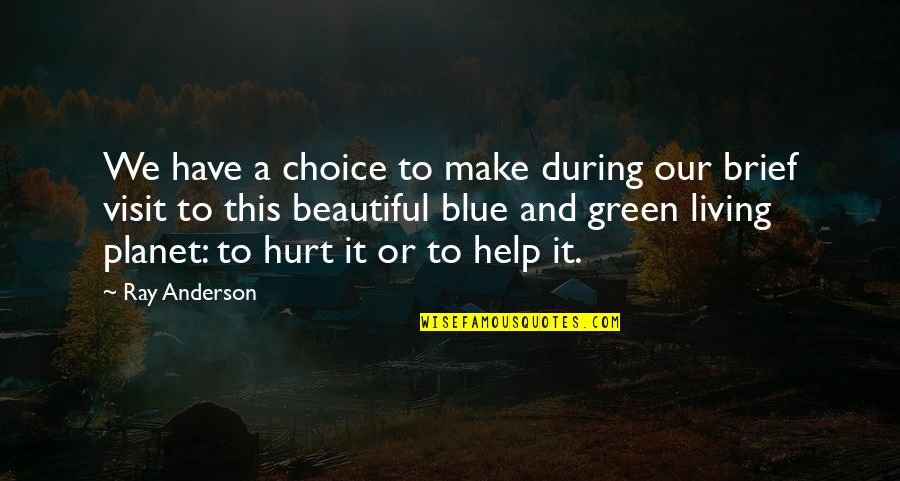 Green And Blue Quotes By Ray Anderson: We have a choice to make during our