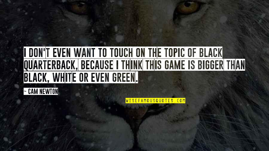 Green And White Quotes By Cam Newton: I don't even want to touch on the Green And White Quotes By Cam Newton: I don't even want to touch on the