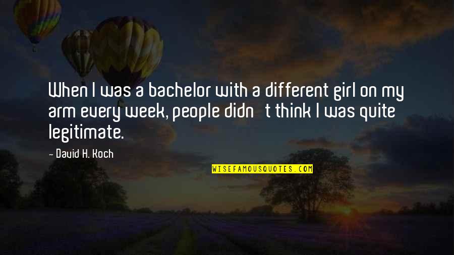 Green Bay Quotes By David H. Koch: When I was a bachelor with a different