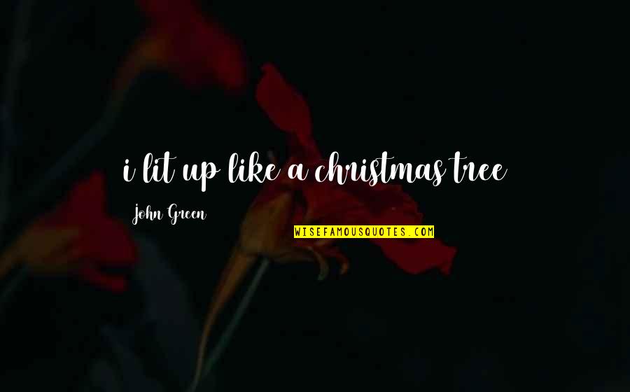 Green Christmas Quotes By John Green: i lit up like a christmas tree