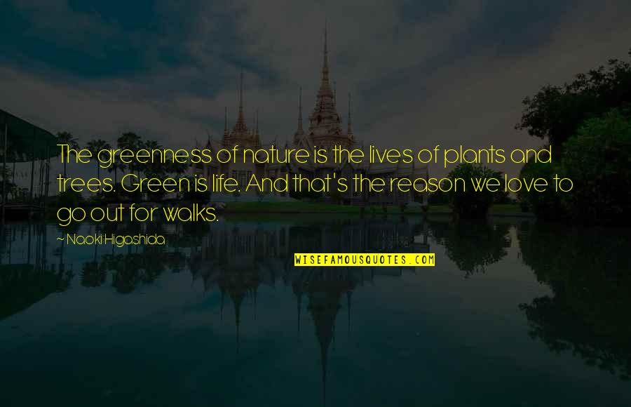 Green Go Quotes By Naoki Higashida: The greenness of nature is the lives of