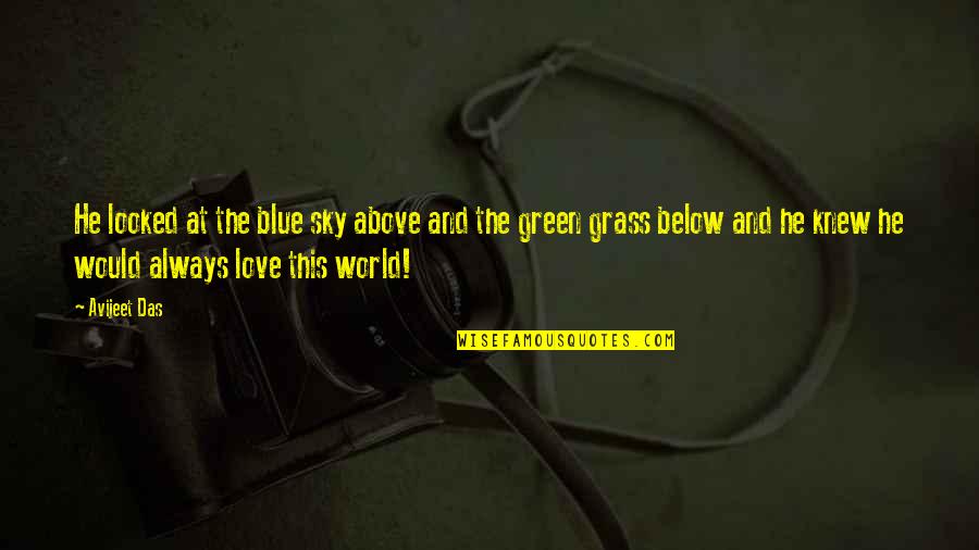 Green Grass And Blue Sky Quotes By Avijeet Das: He looked at the blue sky above and