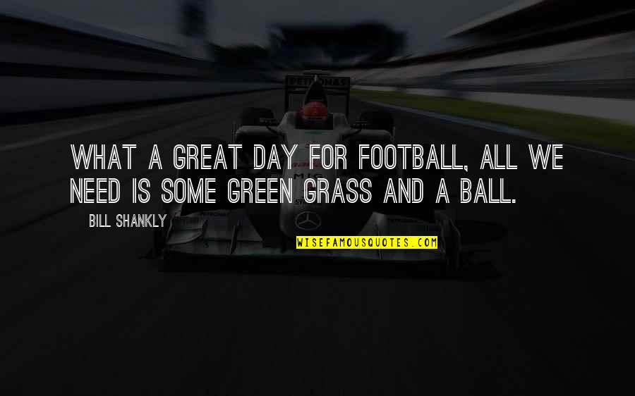 Green Grass Quotes By Bill Shankly: What a great day for football, all we