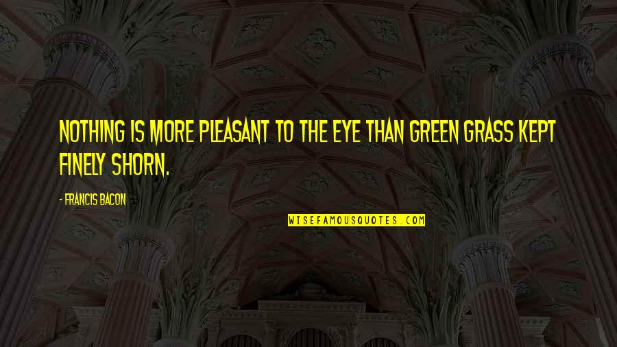 Green Grass Quotes By Francis Bacon: Nothing is more pleasant to the eye than