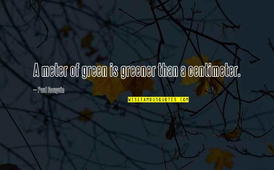 Green Greener Quotes By Paul Gauguin: A meter of green is greener than a