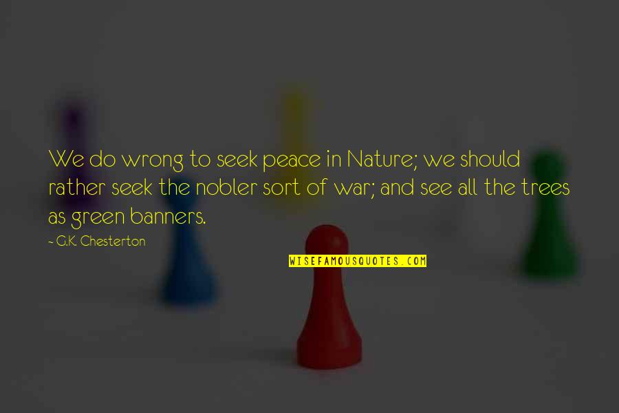 Green Peace Quotes By G.K. Chesterton: We do wrong to seek peace in Nature; Green Peace Quotes By G.K. Chesterton: We do wrong to seek peace in Nature;