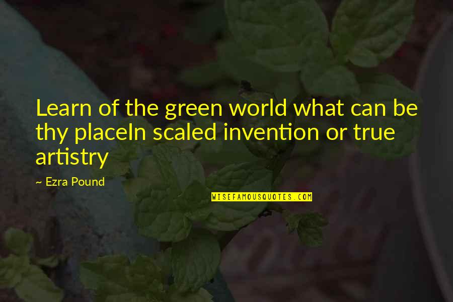 Green Place Quotes By Ezra Pound: Learn of the green world what can be