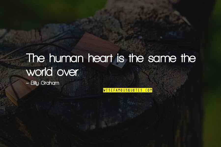 Green Scenery Quotes By Billy Graham: The human heart is the same the world