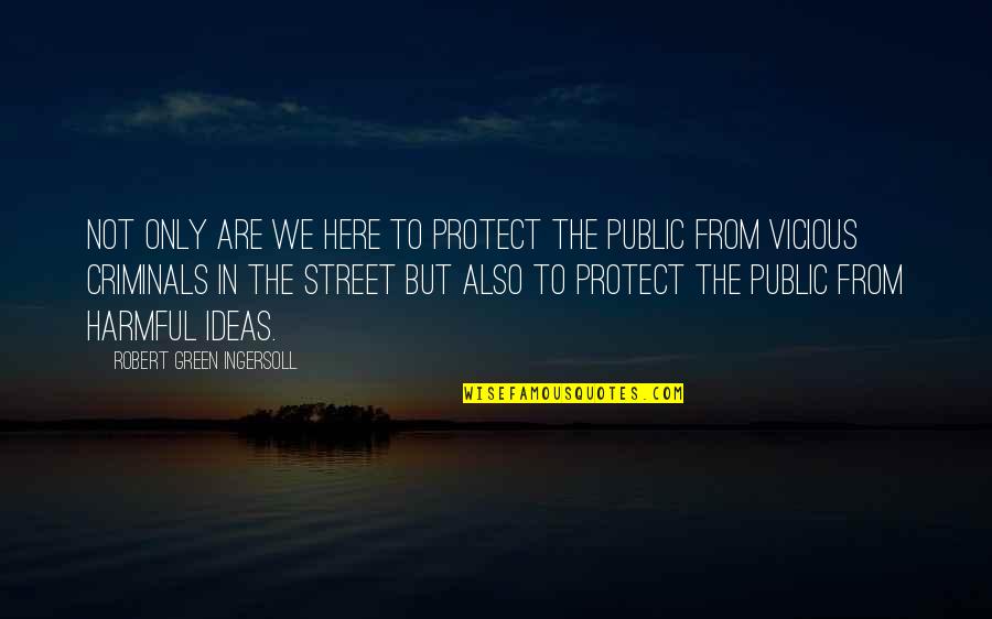 Green Street 3 Quotes By Robert Green Ingersoll: Not only are we here to protect the