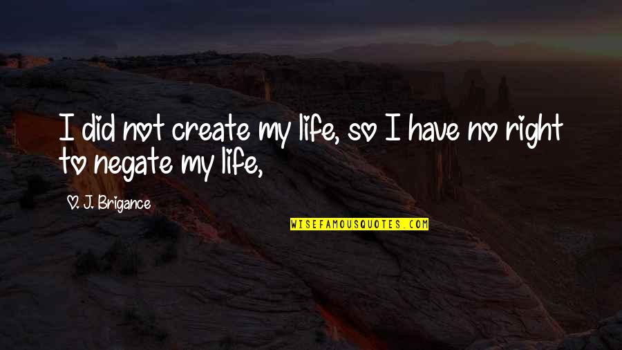 Green Surface Jigs Quotes By O. J. Brigance: I did not create my life, so I Green Surface Jigs Quotes By O. J. Brigance: I did not create my life, so I