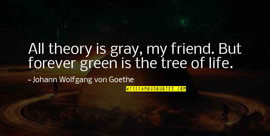 Green Tree Quotes By Johann Wolfgang Von Goethe: All theory is gray, my friend. But forever