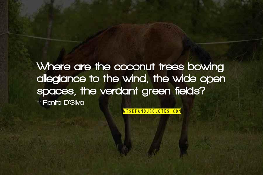 Green Trees Quotes By Renita D'Silva: Where are the coconut trees bowing allegiance to